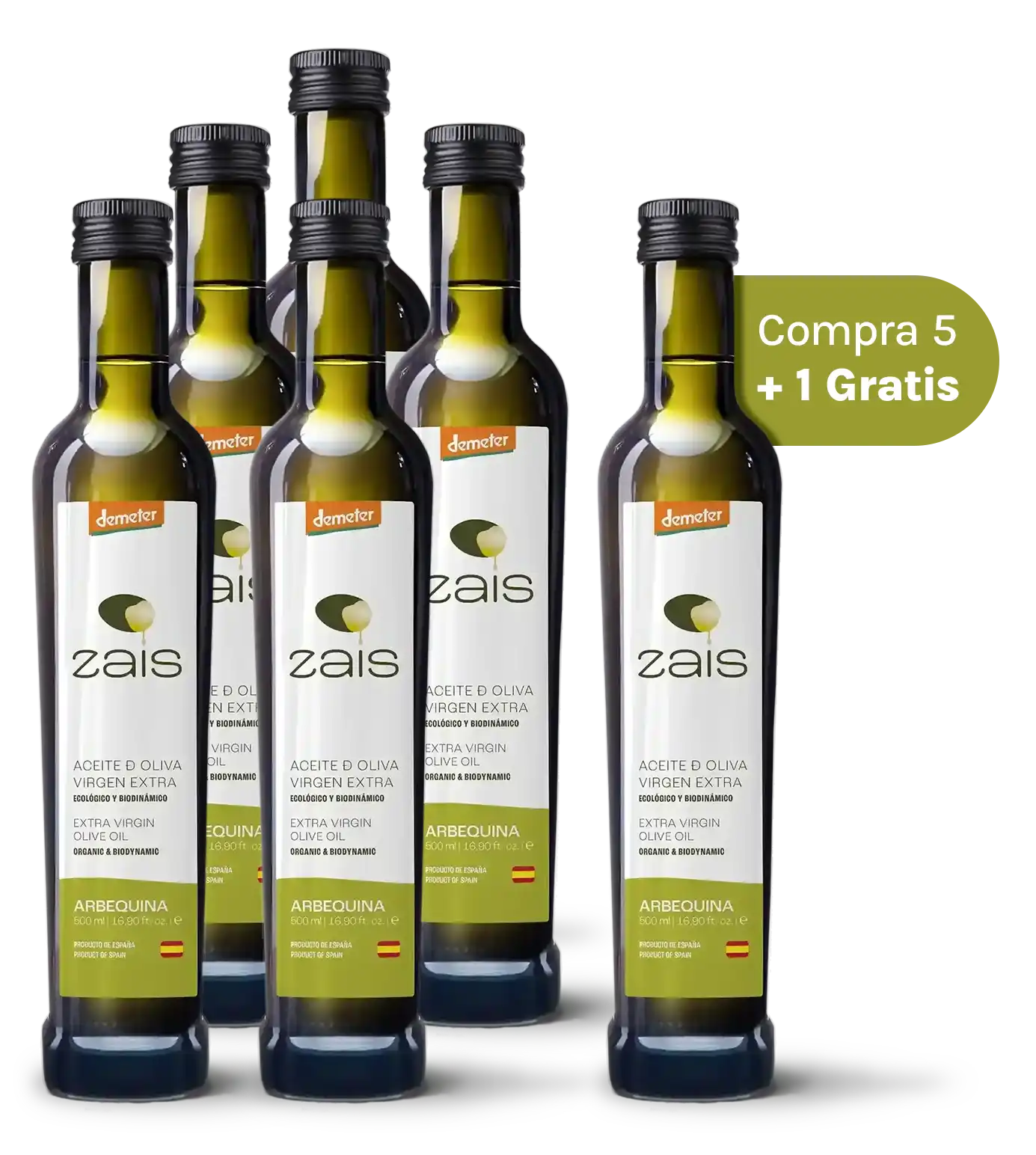 Pack de 6 botellas Arbequina de 500ml