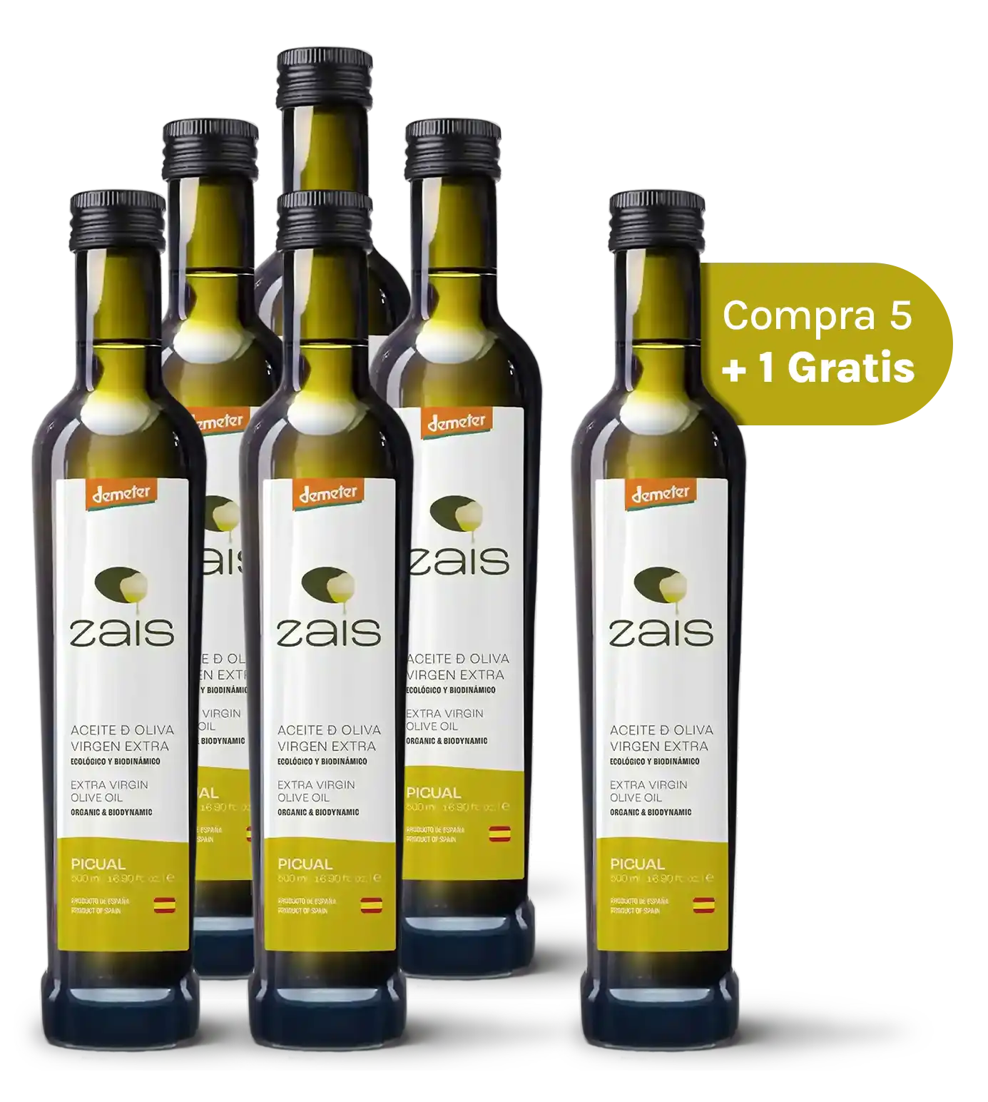 Pack de 6 botellas Picual de 500ml